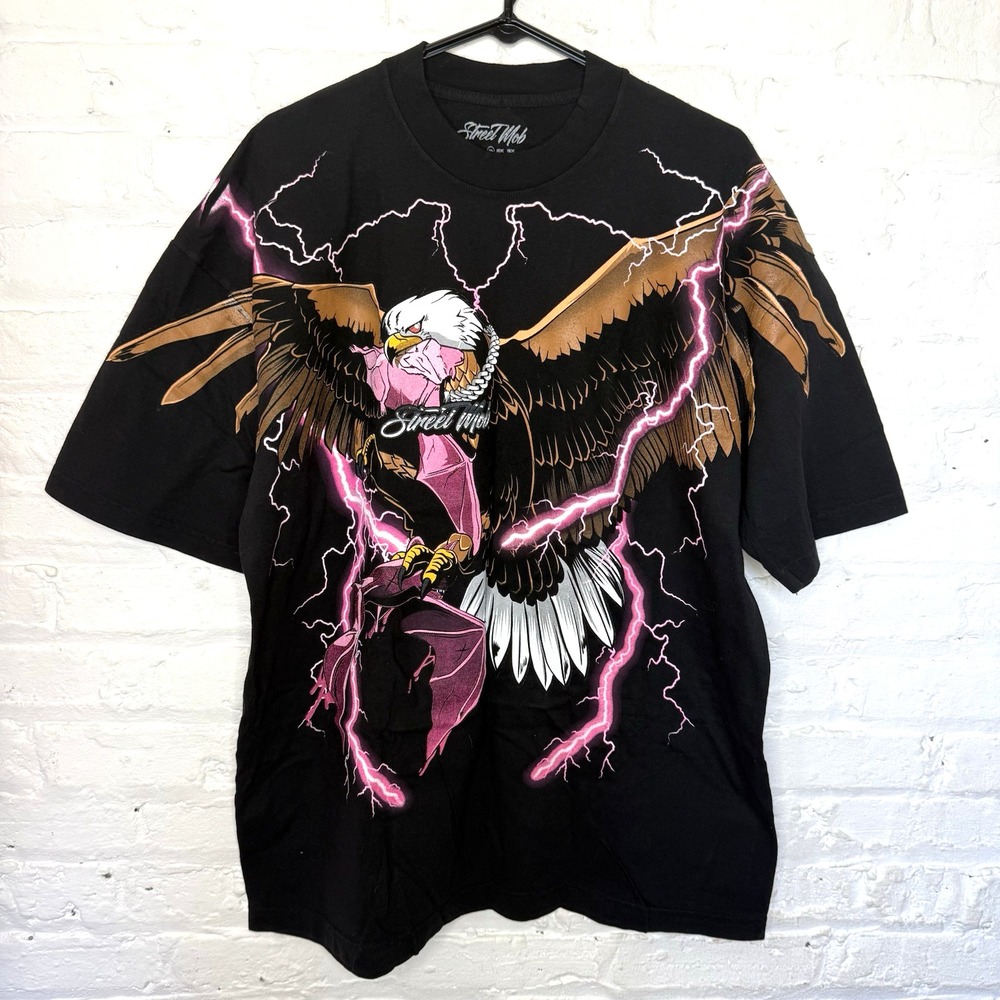 Street Mob Thunder Eagle T-Shirt Chino Pacas Fuerza Regida Que Onda - Sz Small